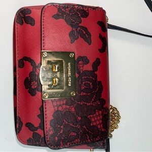 Gently Used Michael Kors Red Floral Women's Bag